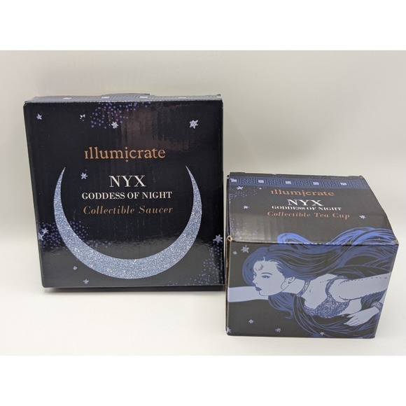 Illumicrate Teacup And Saucer Goddess Of Night Nyx Niall G. Grant New In Box - Picture 9 of 9